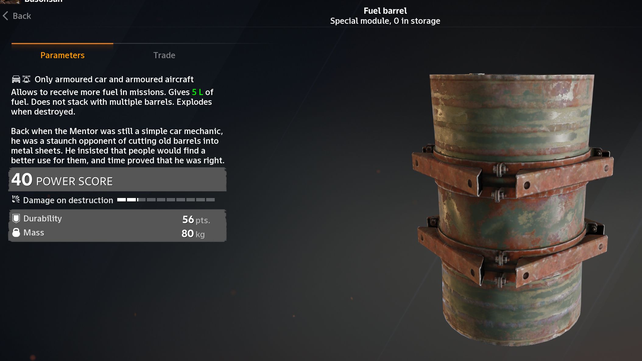 Fuel barrel